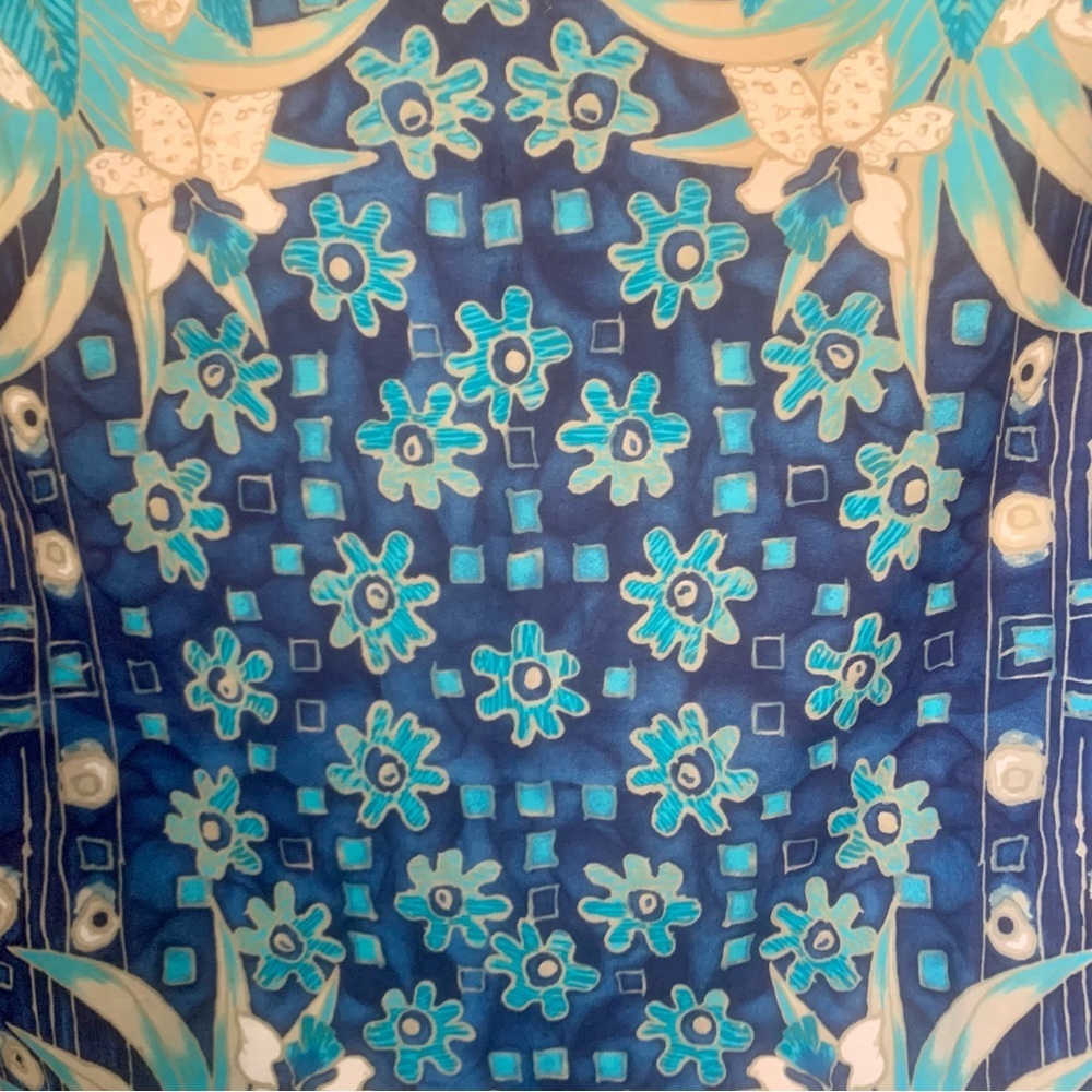 HP🎉 SAKS FIFTH AVENUE Swim Coverup Pareo Wrap Large Scarf Cotton Tropical Floral - Picture 13 of 16